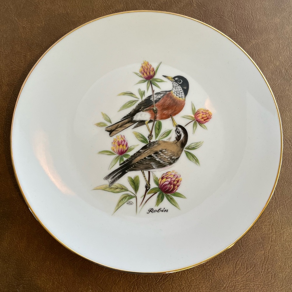 Vintage Set of Six Bareuther Waldsassen Porcelain Plates Featuring Birds - Picture 3 of 10